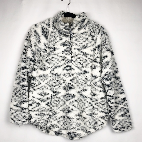 Sherpa Pullover Charcoal Print in Women's - NWT - Picture 5 of 8